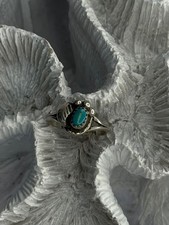 Vintage 925 Sterling Silver Turquoise Ring Size 6