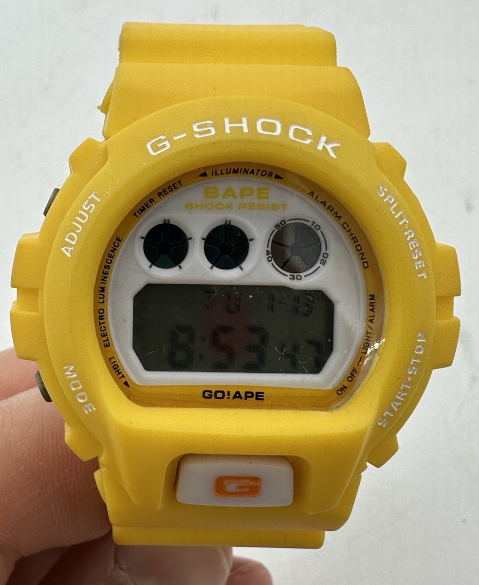 ジャンク品　bape G-Shock DW-6900 イエロー A Bathing Ape BAPE Casio DW-6900 G-Shock Yellow Limited Edition
