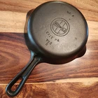 Griswold Skillet No. 4, Small Block Logo, Erie, PA, 702D, Grooved Handle