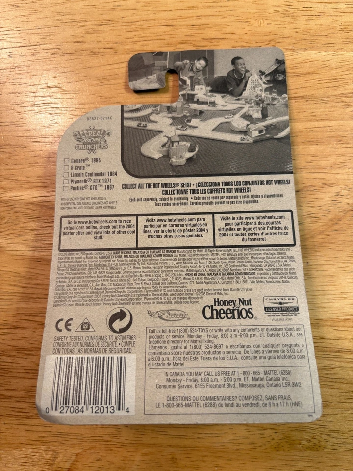 1971 Plymouth GTX - Hot Wheels – Honey Nut Cheerios–Cereal Crunchers Series–#1 - Image 3 of 3