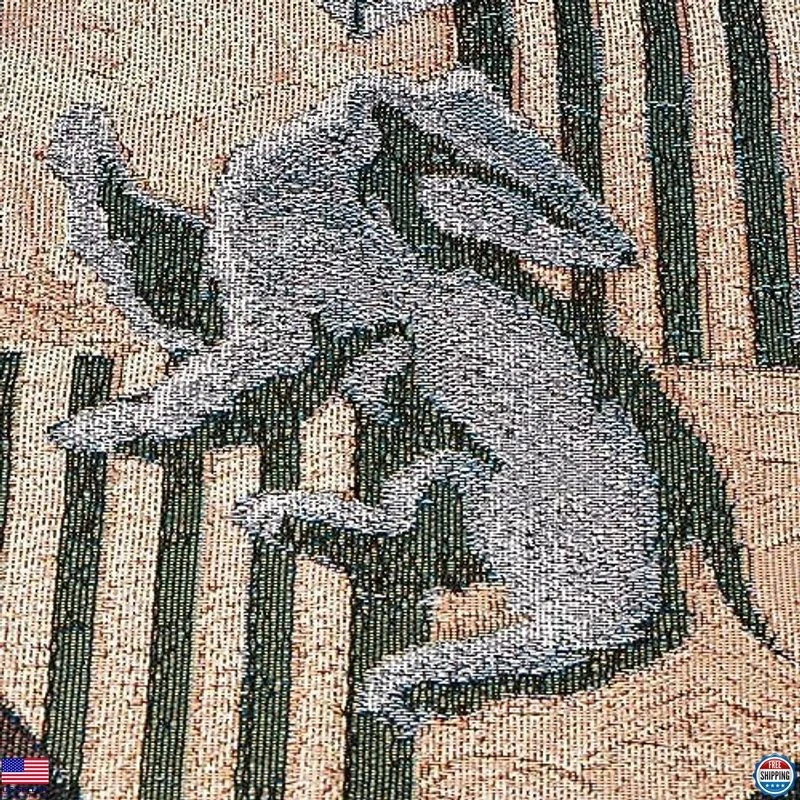 Hufflepuff Crest Woven Tapestry Throw Blanket 48"x60" Unique Home Décor Gift