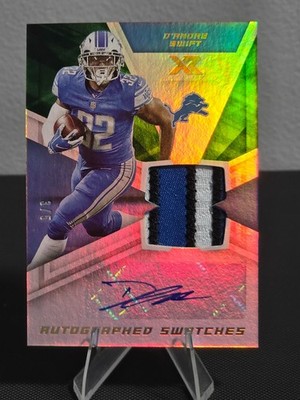 2021 D'andre Swift XR autographed swatches green /5 AUS-DAS 4 Patch Lions