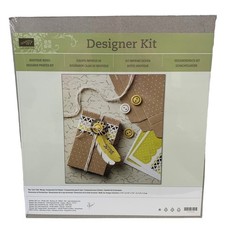 New Stampin Up Boutique Box Buttons String Feather Designer Printed Kit 8 Boxes