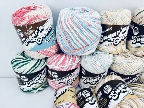 Large Lot Sugar 'N Cream Cotton +Scrub Off +Peaches & Cream DESTASH VTG Yarn image 2