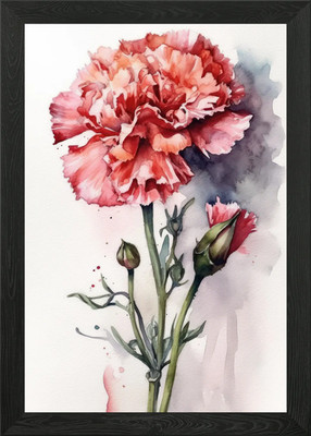 Gerahmtes Wandbild Poster Leinwanddruck Bild Nelke rosa Blüte