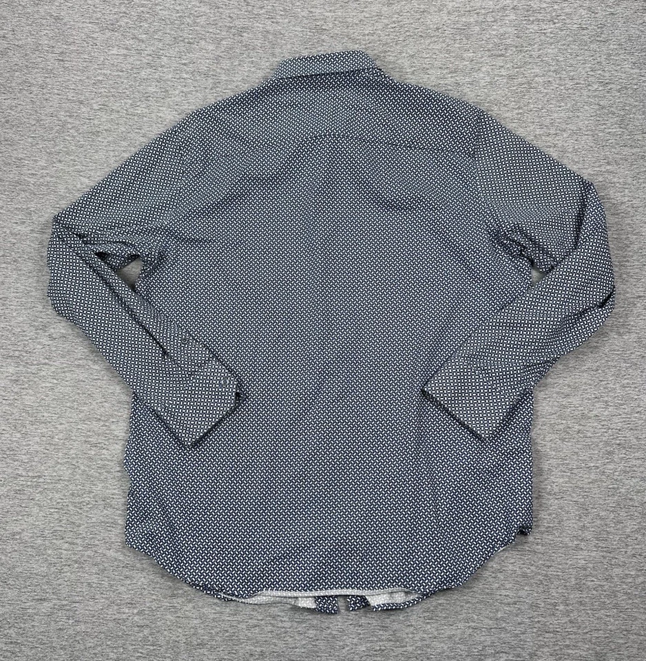 Рубашка Bugatchi мужская размер XL синяя геометрическая OoohCotton 8 направлений эластичная городская - Изображение 3 из 4