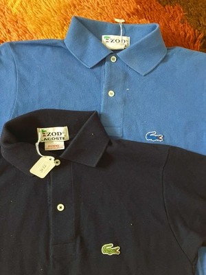 TWO New Old Stock Vintage 80's Lacoste Polo Shirts USA Made XS XXS Preppy Lot