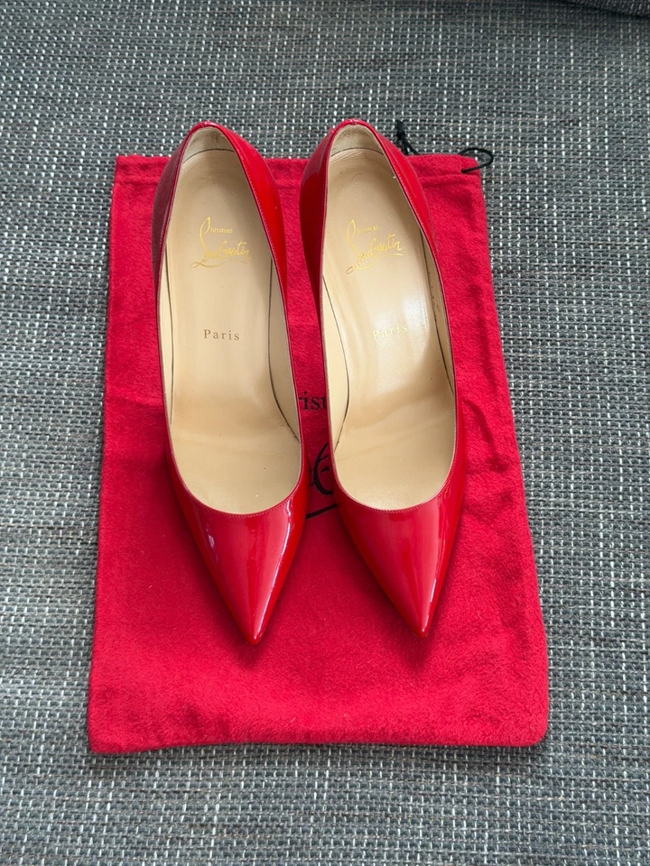 Christian Louboutin Pigalle 100 Pumps Rot Lackleder Gr. 40 mit Dustbag - Bild 1 von 4