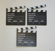 3 NEW MOVIE DIRECTOR'S CLAPBOARD PROP HOLLYWOOD CLAPPER CHALKBOARD PARTY DECOR