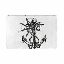 Anchor Compass Design Maritime Nautical Doormat Rug carpet Mat Footpad Polyester