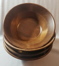 Set of 4 Unbranded 6" Wide Wood Bowls. Very well made. Pre-owned. EUC. PICS