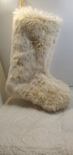 16 In Beige Thick Plush faux fur Christmas Stocking