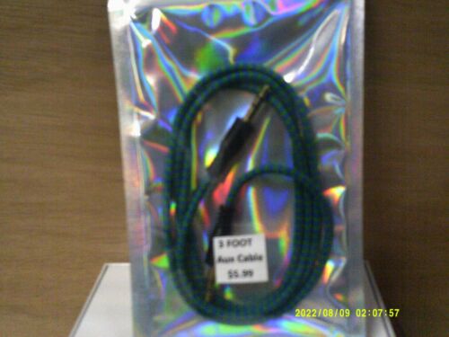 3.5mm Audio Cable Nylon Braided Aux Cord Male to Male Stereo Hi-Fi Sound, 3 Feet