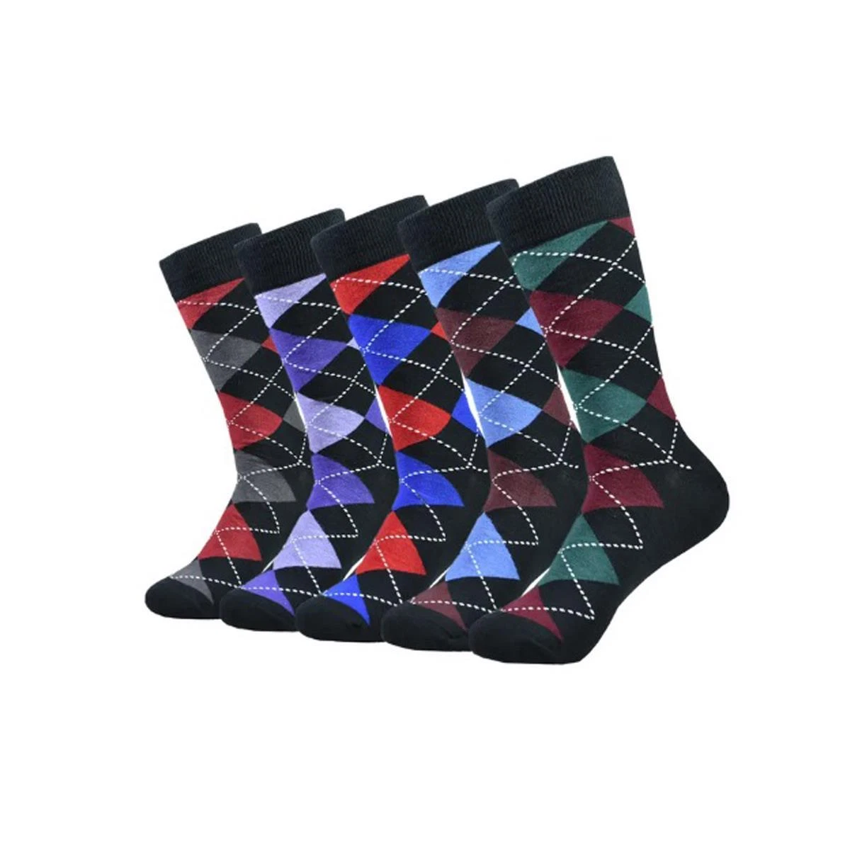 5 Pairs Mens Socks Warm Soft Designer Pattern Gentle Luxurious Cotton Rich
