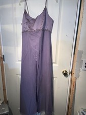 UNITED PURPLE PROM PARTY LONG DRESS ILLUSION STYLE SZ 12