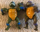 1990 Playmates Ninja Turtles Donatello Leonardo Wind-Up Figure VTG TMNT