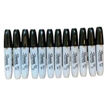 Sharpie Chisel Tip Markers Permanent BLACK Ink Large Broad Marker 12-count