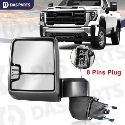 Driver Left Side View Tow Mirror For 2019-2024 Silverado Sierra 2500HD 3500HD