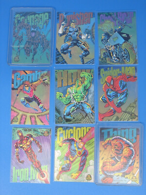 1994 Marvel Universe Power Blast Fleer Trading Card Chase Set #1-9 Foil Carnage