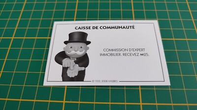 Hasbro Immobilien Expertenkommission Monopoly Community Kasse Karte #c25