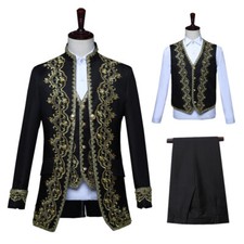Men's European Style Formal Dress Court Attire Three Piece Set Opera Stage Set