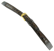 12mm Hirsch Genuine Classic Crocodile Brown Open Ended Watch Band 1760 0810