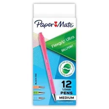 Paper Mate Flexgrip Ultra Black Med Pt Retractable Ballpoint Pen 2204001 12 Pens