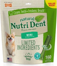 Nylabone Nutri Dent Dog Dental Chews - Natural Dog Teeth Cleaning & Breath Fresh