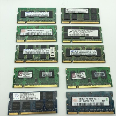 Lot 10 pcs 1GB PC2-5300s PC5300 DDR2 667Mhz 2Rx16 SoDimm 200pin