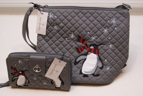 Vera Bradley Crossbody Bag and RFID Turnlock Wallet in Penguin Pair - NWT