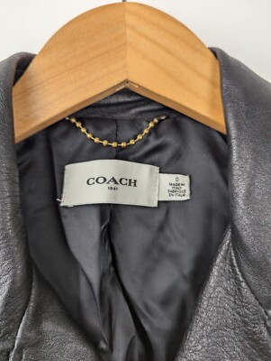 COACH 1941 Women's Sz XS 0 Black Leather Baseball Motorcycle