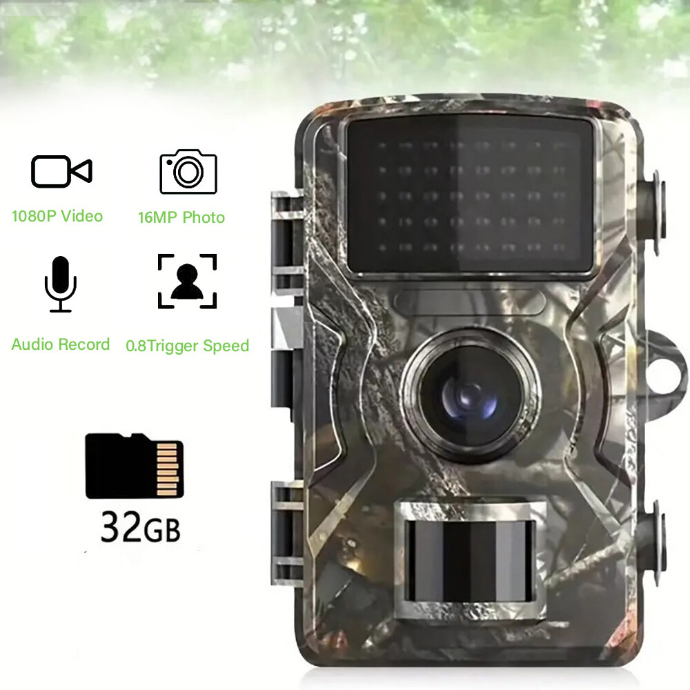 32GB Wildlife Trail Camera 1080P Game Night Vision Outdoor Motion Hunting Camera
