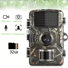 32GB Wildlife Trail Camera 2.5K Game Night Vision Outdoor Motion Hunting Camera