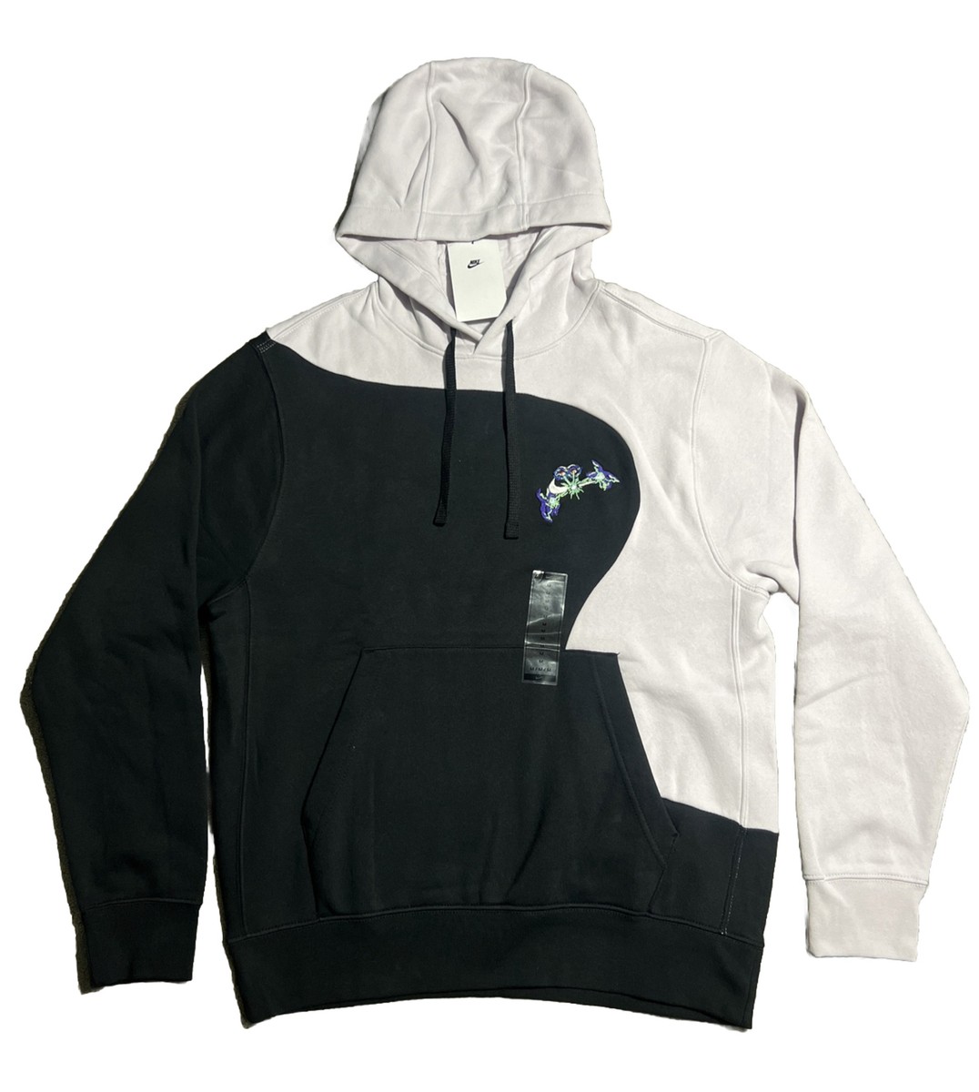 NIKE Black White Galaxy Hoodie Pullover Sweatshirt Sz XL DV9617