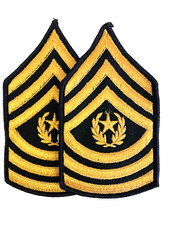 U.S. Army Command Sergeant Major Rank Stripes Chevrons on blue LARGE SIZE PR