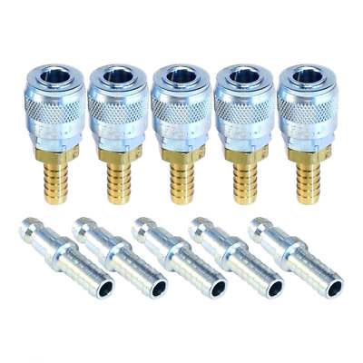 Tru-Flate Automotive Quick Coupler Air Connector Fittings 3/8 Hose Barb T Style