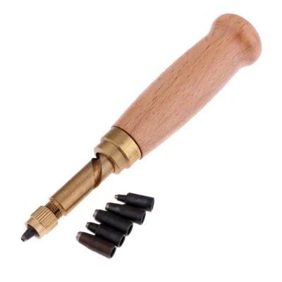 MARKENLOS DIY Screw Hole Punch Auto Leather Tool Book Drill Craft Kit 1.5 4mm Size Tip