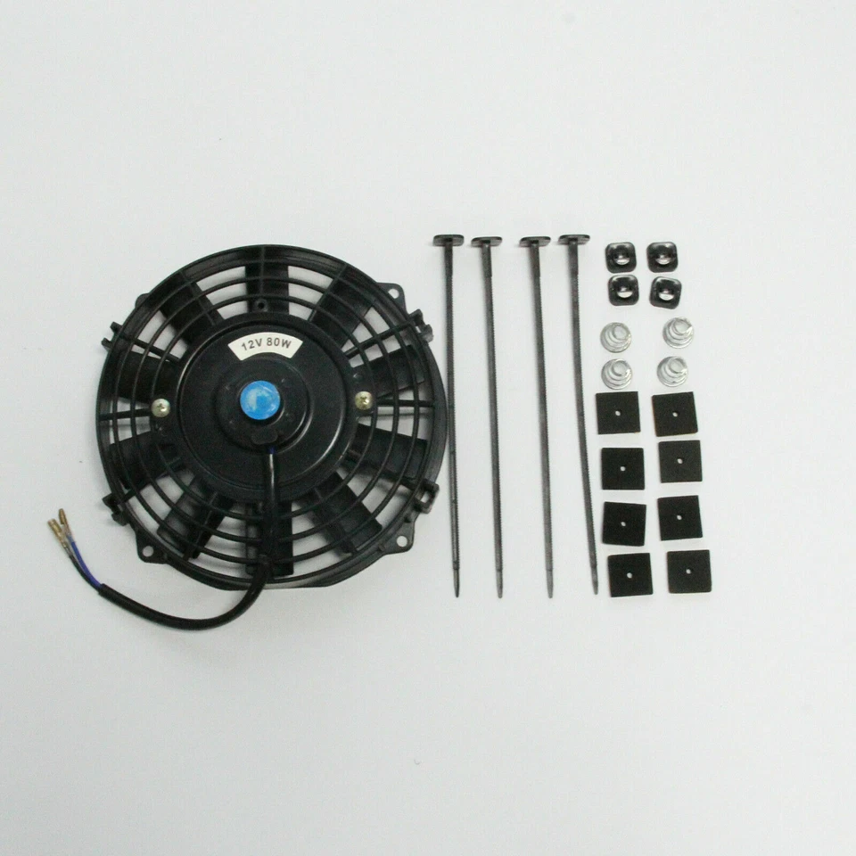 7" Inch 12V 80W Electric Radiator Cooling Thermal Thermo Fan + Mounting Kits - image 2 of 4