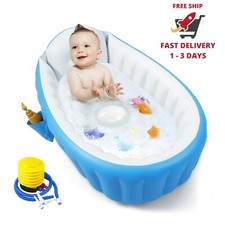 Ba era inflable para beb , port til, de viaje, con bomba de aire, ducha plegable