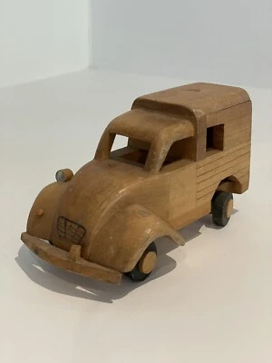 Jouer ancien Voiture Citroën en Bois artisanal - Photo 1/4