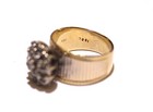 14k yellow gold 1ct SI2-3 H round diamond cluster ring 6.7g estate 6.75 — photo 6