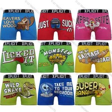 Mens 3 Pack Xplicit Novelty Rude Boxers Trunks Funny Xmas Gift Shorts Underwear