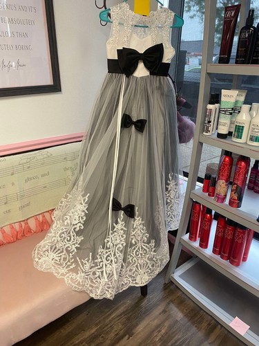 Formal flower girl dress or junior bridesmaid dress handmade size 10-12 - Picture 2 of 5