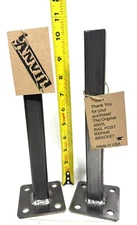 2 pk 10" Metal RAIL POST rust repairs 1" Sq. leg STEEL 3" PLATES Weld on PAT P