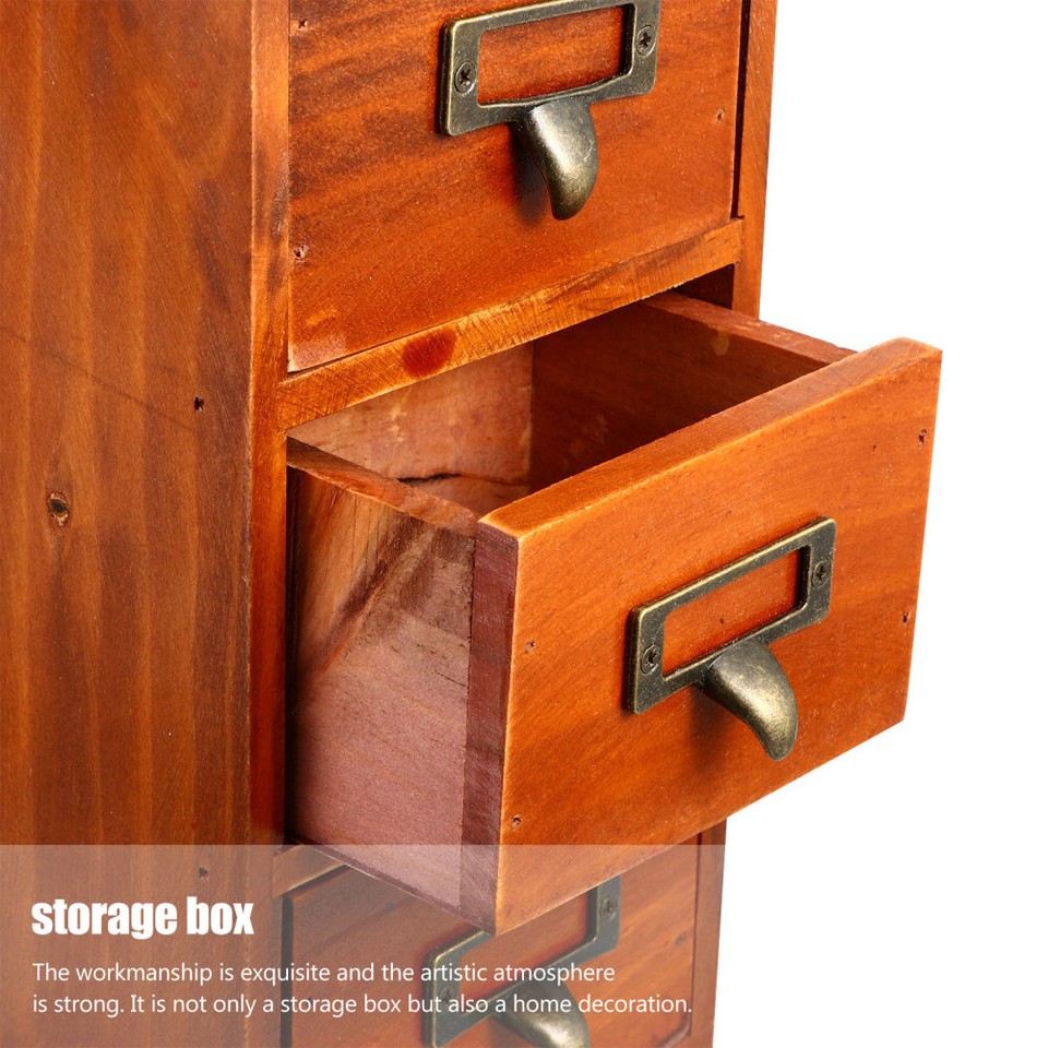 Wooden Storage Box Office Desk Organizer Desktop Cafe Shop Drawer eBay