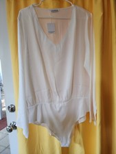Mangopop Women's White Long Sleeve Body Suit Size XXL