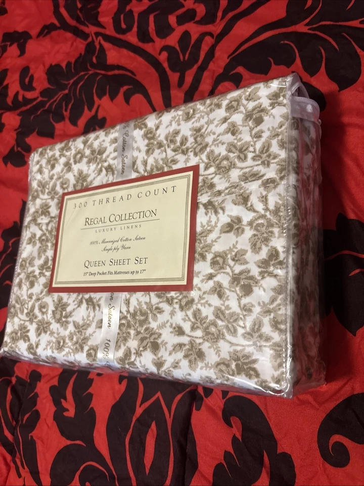 Juego de sábanas Queen de lujo Regal Collection 300 hilos algodón satén Foto 2 de 4