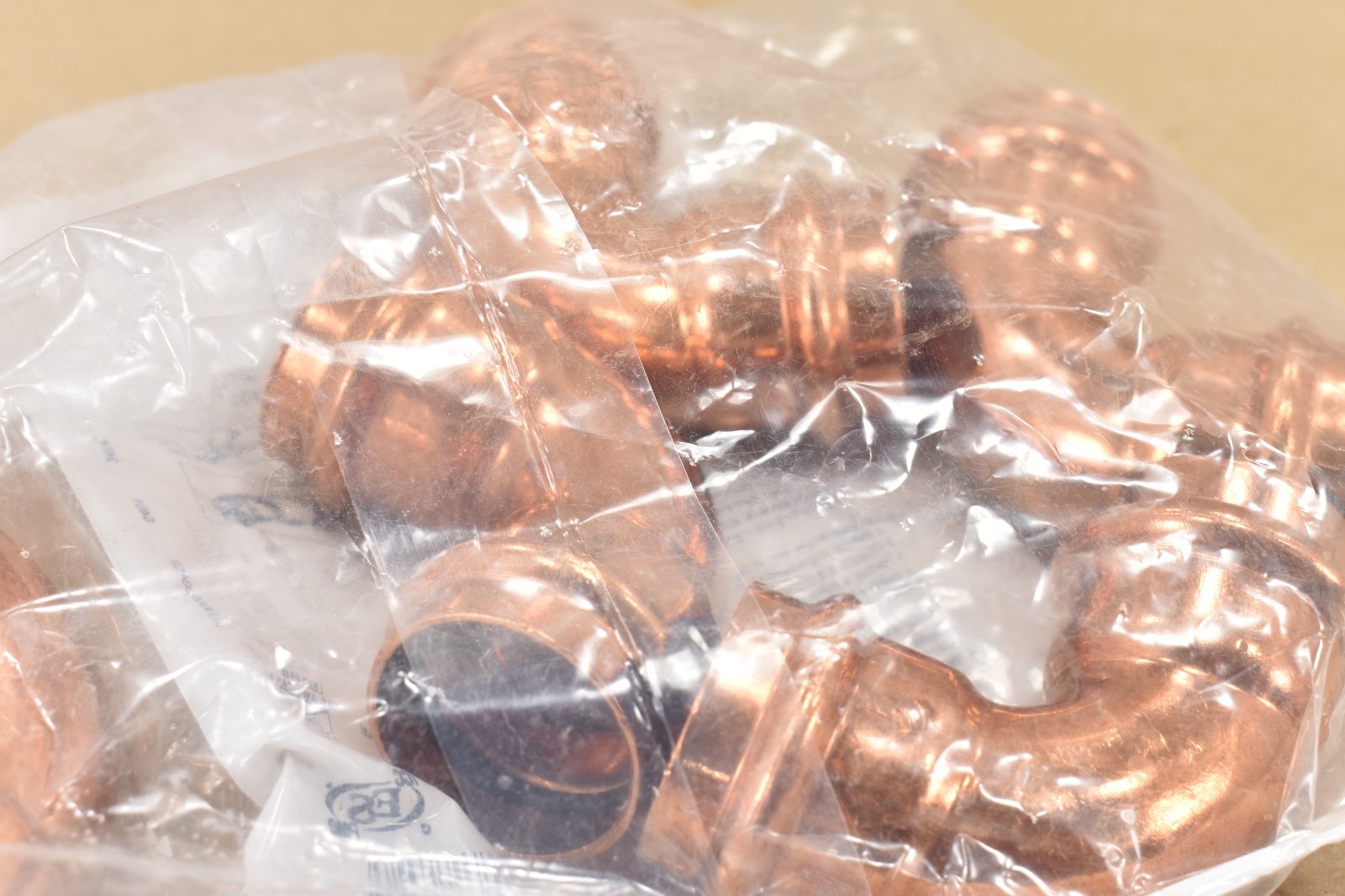 Pack of 5 FNW FNW5V1276G, Copper Press 90° Elbow Fitting, Dia 1" x 1"