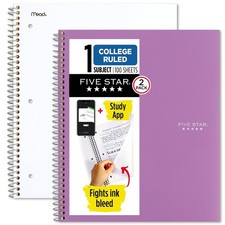 Spiral Notebook  Study App, 1 Subject, College Ruled , 8-1/2" x 11", 100 She...