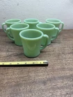 Vintage MCM Set of 6 Jadeite Fire King Mugs ~D Handle Coffee Cup ~ Ovenware